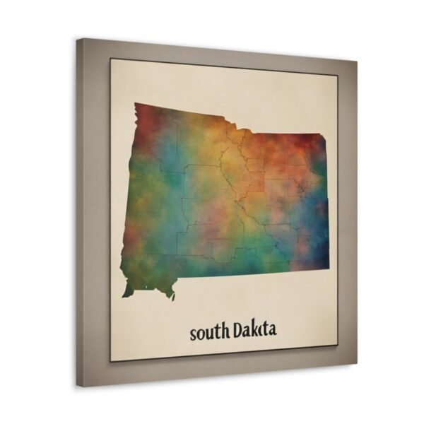 South Dakota Canvas Gallery Wraps &#8211; South Dakota Bedroom Living Room Wall Decor Office  Home Canvas Art &#8211; Housewarming Gifts &#8211; SD Home Gifts