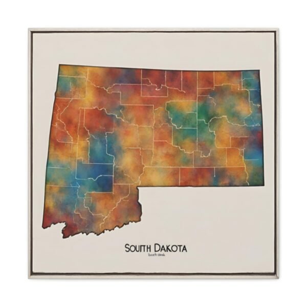 South Dakota Canvas Gallery Wraps &#8211; South Dakota Living Room Wall Decor Bedroom Office  Home Canvas Art &#8211; Housewarming Gifts &#8211; SD Home Gifts