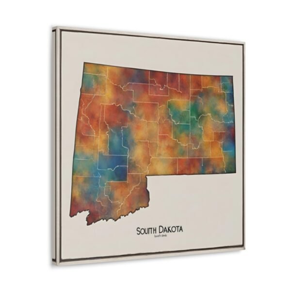 South Dakota Canvas Gallery Wraps &#8211; South Dakota Living Room Wall Decor Bedroom Office  Home Canvas Art &#8211; Housewarming Gifts &#8211; SD Home Gifts