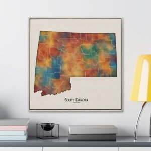 South Dakota Canvas Gallery Wraps &#8211; South Dakota Living Room Wall Decor Bedroom Office  Home Canvas Art &#8211; Housewarming Gifts &#8211; SD Home Gifts