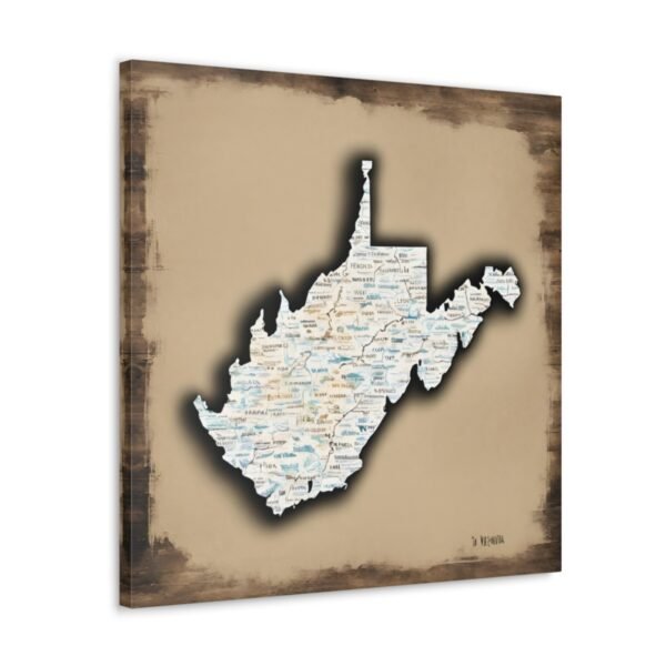West Virginia Canvas Gallery Wraps &#8211; West Virginia Bedroom Living Room Wall Decor Office  Home Canvas Art &#8211; Housewarming Gifts &#8211; WV Gifts
