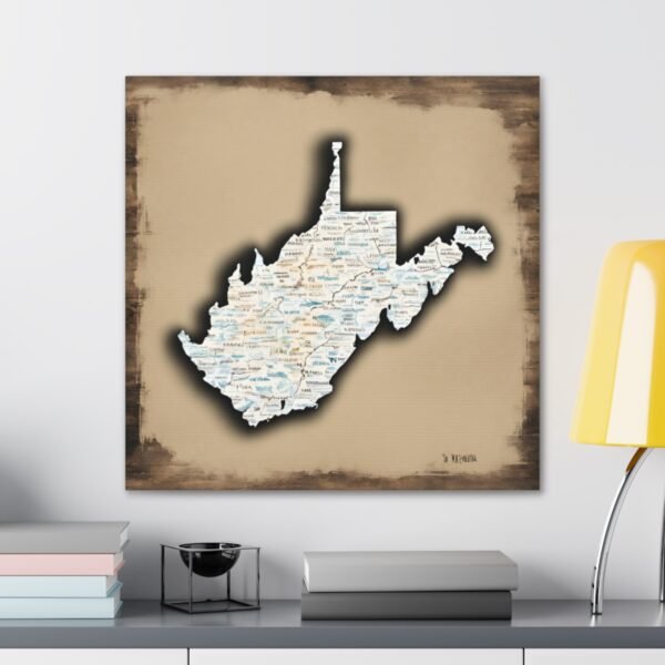 West Virginia Canvas Gallery Wraps &#8211; West Virginia Bedroom Living Room Wall Decor Office  Home Canvas Art &#8211; Housewarming Gifts &#8211; WV Gifts
