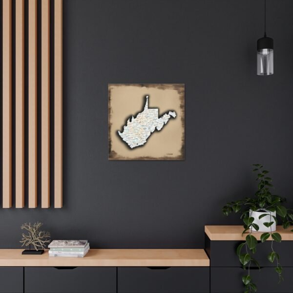 West Virginia Canvas Gallery Wraps &#8211; West Virginia Bedroom Living Room Wall Decor Office  Home Canvas Art &#8211; Housewarming Gifts &#8211; WV Gifts