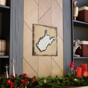 West Virginia Canvas Gallery Wraps &#8211; West Virginia Bedroom Living Room Wall Decor Office  Home Canvas Art &#8211; Housewarming Gifts &#8211; WV Gifts