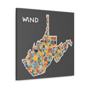 West Virginia Canvas Gallery Wraps &#8211; West Virginia Living Room Wall Decor Bedroom Office  Home Canvas Art &#8211; Housewarming Gifts &#8211; WV Gifts