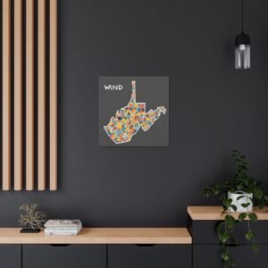 West Virginia Canvas Gallery Wraps &#8211; West Virginia Living Room Wall Decor Bedroom Office  Home Canvas Art &#8211; Housewarming Gifts &#8211; WV Gifts