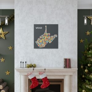 West Virginia Canvas Gallery Wraps &#8211; West Virginia Living Room Wall Decor Bedroom Office  Home Canvas Art &#8211; Housewarming Gifts &#8211; WV Gifts