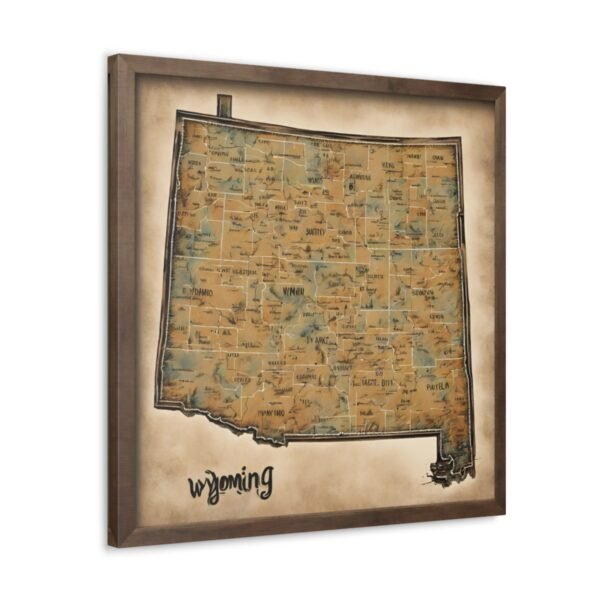 Wyoming Canvas Gallery Wraps &#8211; Wyoming Bedroom Living Room Office Wall Decor Home Canvas Art &#8211; Housewarming Gifts &#8211; WY New Home Gifts