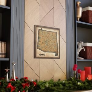 Wyoming Canvas Gallery Wraps &#8211; Wyoming Bedroom Living Room Office Wall Decor Home Canvas Art &#8211; Housewarming Gifts &#8211; WY New Home Gifts