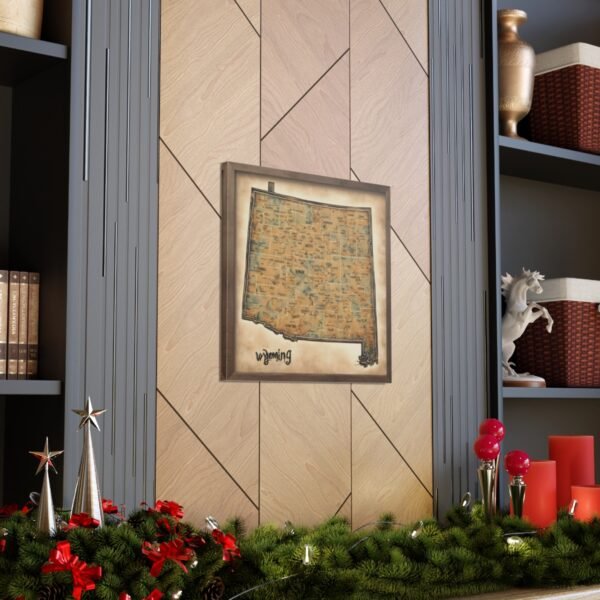 Wyoming Canvas Gallery Wraps &#8211; Wyoming Bedroom Living Room Office Wall Decor Home Canvas Art &#8211; Housewarming Gifts &#8211; WY New Home Gifts