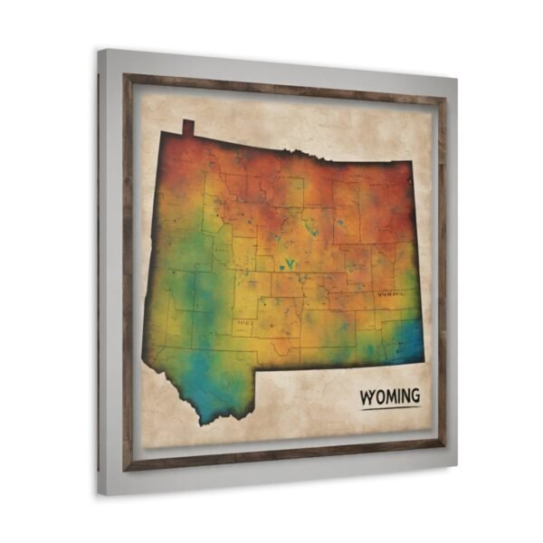 Wyoming Canvas Gallery Wraps &#8211; Wyoming Bedroom Office Living Room Wall Decor Home Canvas Art &#8211; Housewarming Gifts &#8211; WY New Home Gifts