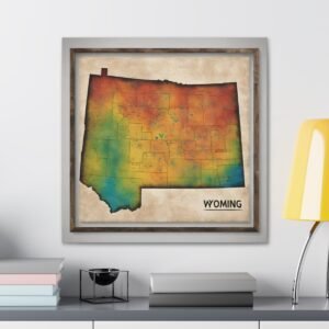 Wyoming Canvas Gallery Wraps &#8211; Wyoming Bedroom Office Living Room Wall Decor Home Canvas Art &#8211; Housewarming Gifts &#8211; WY New Home Gifts