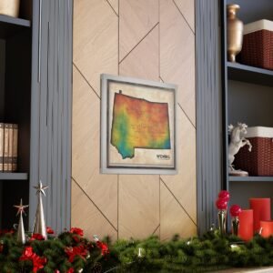 Wyoming Canvas Gallery Wraps &#8211; Wyoming Bedroom Office Living Room Wall Decor Home Canvas Art &#8211; Housewarming Gifts &#8211; WY New Home Gifts