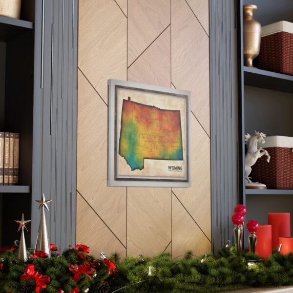 Wyoming Canvas Gallery Wraps &#8211; Wyoming Bedroom Office Living Room Wall Decor Home Canvas Art &#8211; Housewarming Gifts &#8211; WY New Home Gifts