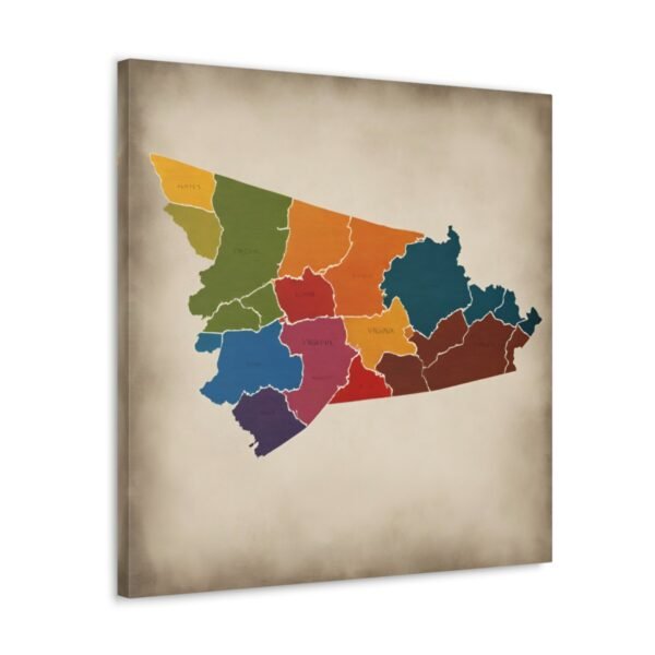 Virginia Canvas Gallery Wraps &#8211; Virginia Bedroom Office Living Room Wall Decor Home Canvas Art &#8211; Housewarming Gifts &#8211; VA New Home Gifts