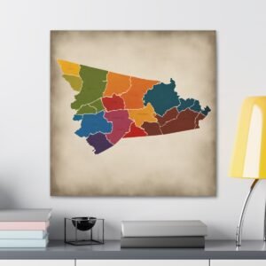 Virginia Canvas Gallery Wraps &#8211; Virginia Bedroom Office Living Room Wall Decor Home Canvas Art &#8211; Housewarming Gifts &#8211; VA New Home Gifts