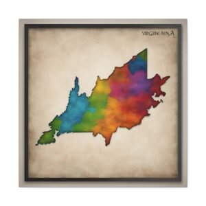 Virginia Canvas Gallery Wraps &#8211; Virginia Bedroom Living Room Office Wall Decor Home Canvas Art &#8211; Housewarming Gifts &#8211; VA New Home Gifts