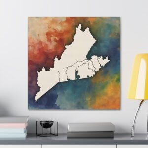 Virginia Canvas Gallery Wraps &#8211; Virginia Living Room Bedroom Office Wall Decor Home Canvas Art &#8211; Housewarming Gifts &#8211; VA New Home Gifts