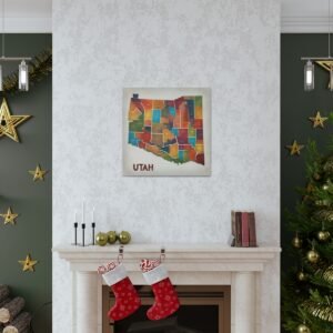 Utah Canvas Gallery Wraps &#8211; Utah Living Room Office Bedroom Wall Decor Home Canvas Art &#8211; Housewarming Gifts &#8211; UT New Home Gifts
