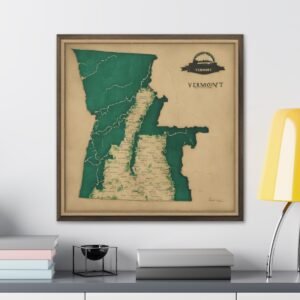 Vermont Canvas Gallery Wraps &#8211; Vermont Living Room Wall Decor Bedroom Office Home Canvas Art &#8211; Housewarming Gifts &#8211; VT New Home Gifts