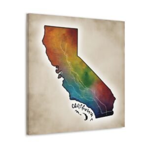 California Canvas Gallery Wraps &#8211; California Home Office Living Room Bedroom Wall Decor Canvas Art &#8211; Housewarming Gifts &#8211; CA New Home Gifts