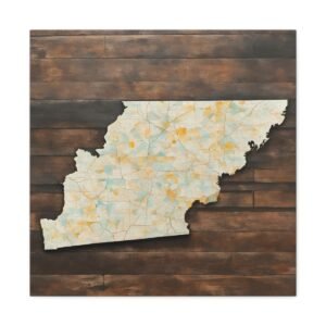Tennessee Canvas Gallery Wraps &#8211; Tennessee Living Room Office Wall Decor Bedroom Home Canvas Art &#8211; Housewarming Gifts &#8211; TN New Home Gifts