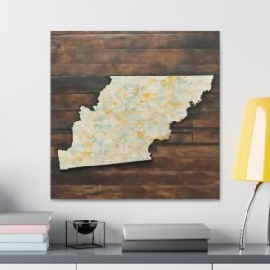 Tennessee Canvas Gallery Wraps &#8211; Tennessee Living Room Office Wall Decor Bedroom Home Canvas Art &#8211; Housewarming Gifts &#8211; TN New Home Gifts
