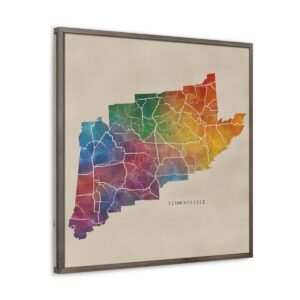 Tennessee Canvas Gallery Wraps &#8211; Tennessee Living Room Wall Decor Office Bedroom Home Canvas Art &#8211; Housewarming Gifts &#8211; TN New Home Gifts