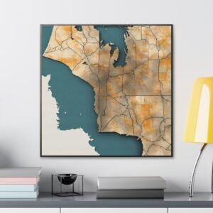 Washington Canvas Gallery Wraps &#8211; Washington Living Room Bedroom Office Wall Decor Home Canvas Art &#8211; Housewarming Gifts &#8211; WA New Home Gifts