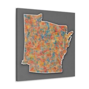 Arkansas Canvas Gallery Wraps &#8211; Arkansas Office Home Bedroom Living Room Wall Decor Canvas Art &#8211; Housewarming Gifts &#8211; AR New Home Gifts