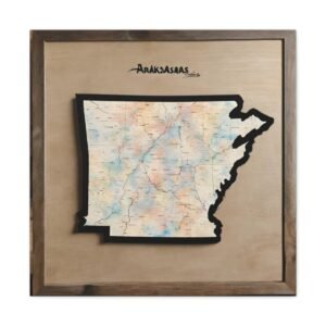 Arkansas Canvas Gallery Wraps &#8211; Arkansas Bedroom Home Office Living Room Wall Decor Canvas Art &#8211; Housewarming Gifts &#8211; AR New Home Gifts