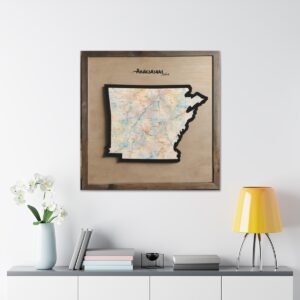Arkansas Canvas Gallery Wraps &#8211; Arkansas Bedroom Home Office Living Room Wall Decor Canvas Art &#8211; Housewarming Gifts &#8211; AR New Home Gifts