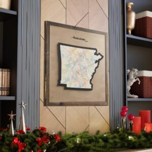 Arkansas Canvas Gallery Wraps &#8211; Arkansas Bedroom Home Office Living Room Wall Decor Canvas Art &#8211; Housewarming Gifts &#8211; AR New Home Gifts
