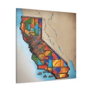 California Canvas Gallery Wraps &#8211; California Office Bedroom Home Living Room Wall Decor Canvas Art &#8211; Housewarming Gifts &#8211; CA New Home Gifts