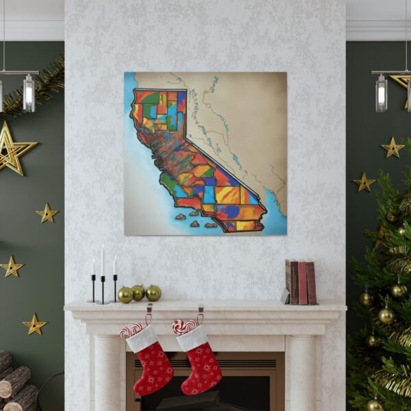 California Canvas Gallery Wraps &#8211; California Office Bedroom Home Living Room Wall Decor Canvas Art &#8211; Housewarming Gifts &#8211; CA New Home Gifts