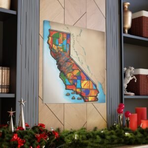 California Canvas Gallery Wraps &#8211; California Office Bedroom Home Living Room Wall Decor Canvas Art &#8211; Housewarming Gifts &#8211; CA New Home Gifts