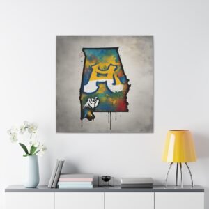 Alabama Canvas Gallery Wraps &#8211; Alabama Office Bedroom Home Living Room Wall Decor Canvas Art &#8211; Housewarming Gifts &#8211; AL New Home Gifts