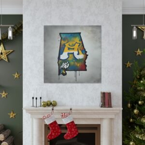 Alabama Canvas Gallery Wraps &#8211; Alabama Office Bedroom Home Living Room Wall Decor Canvas Art &#8211; Housewarming Gifts &#8211; AL New Home Gifts