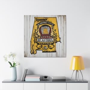 Alabama Canvas Gallery Wraps &#8211; Alabara Home Office Bedroom Living Room Wall Decor Canvas Art &#8211; Housewarming Gifts &#8211; AL New Home Gifts