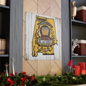 Alabama Canvas Gallery Wraps &#8211; Alabara Home Office Bedroom Living Room Wall Decor Canvas Art &#8211; Housewarming Gifts &#8211; AL New Home Gifts
