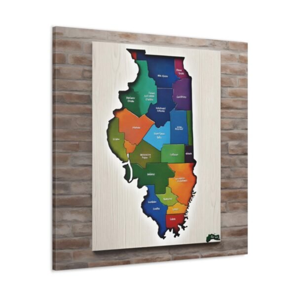 Illinois Canvas Gallery Wraps &#8211; Illinois Office Bedroom Wall Decor Living Room Home Canvas Art &#8211; Housewarming Gifts &#8211; IL New Home Gifts