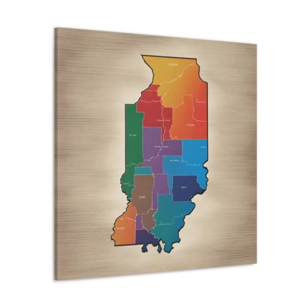 Illinois Canvas Gallery Wraps &#8211; Illinois Bedroom Office Wall Decor Living Room Home Canvas Art &#8211; Housewarming Gifts &#8211; IL New Home Gifts