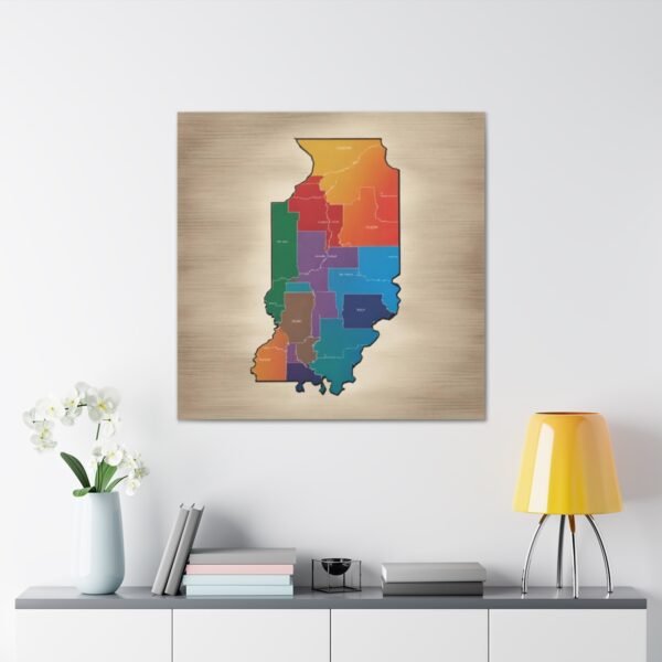 Illinois Canvas Gallery Wraps &#8211; Illinois Bedroom Office Wall Decor Living Room Home Canvas Art &#8211; Housewarming Gifts &#8211; IL New Home Gifts
