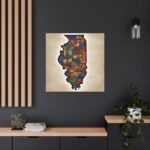 Illinois Canvas Gallery Wraps &#8211; Illinois Bedroom Office Living Room Home Wall Decor Canvas Art &#8211; Housewarming Gifts &#8211; IL New Home Gifts