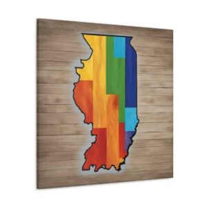 Illinois Canvas Gallery Wraps &#8211; Illinois Bedroom Office Living Room Home Wall Decor Canvas Art &#8211; Housewarming Gifts &#8211; IL New Home Gifts