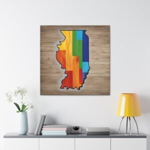 Illinois Canvas Gallery Wraps &#8211; Illinois Bedroom Office Living Room Home Wall Decor Canvas Art &#8211; Housewarming Gifts &#8211; IL New Home Gifts