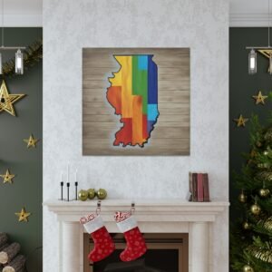 Illinois Canvas Gallery Wraps &#8211; Illinois Bedroom Office Living Room Home Wall Decor Canvas Art &#8211; Housewarming Gifts &#8211; IL New Home Gifts