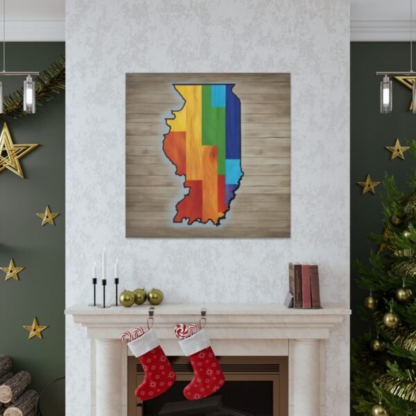 Illinois Canvas Gallery Wraps &#8211; Illinois Bedroom Office Living Room Home Wall Decor Canvas Art &#8211; Housewarming Gifts &#8211; IL New Home Gifts