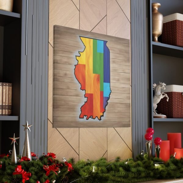 Illinois Canvas Gallery Wraps &#8211; Illinois Bedroom Office Living Room Home Wall Decor Canvas Art &#8211; Housewarming Gifts &#8211; IL New Home Gifts