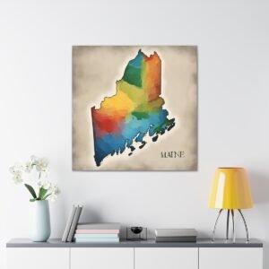 Maine Canvas Gallery Wraps &#8211; Maine Bedroom Office Living Room Home Wall Decor Canvas Art &#8211; Housewarming Gifts &#8211; ME New Home Gifts